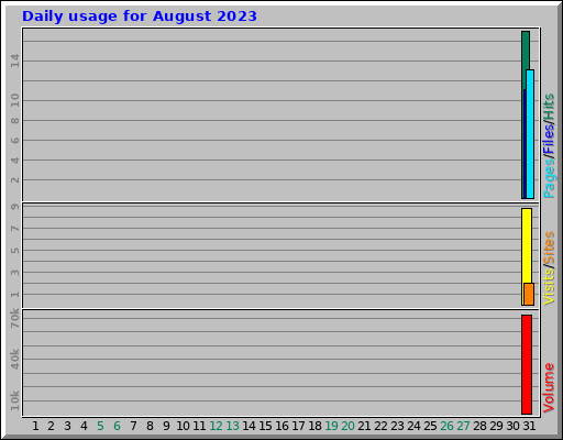 Daily usage for August 2023