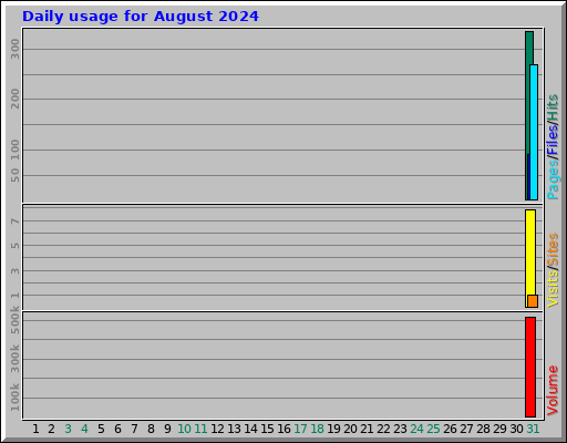 Daily usage for August 2024