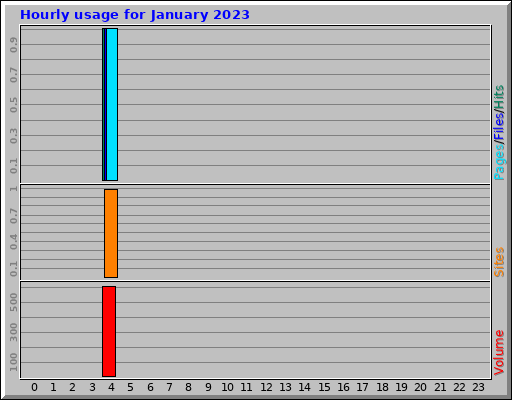 Hourly usage for January 2023