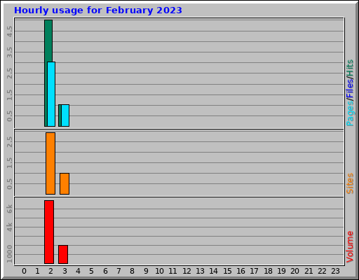 Hourly usage for February 2023